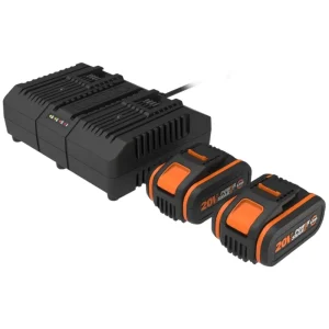 ערכת מטען כפול 20V כולל 2 סוללות 4Ah