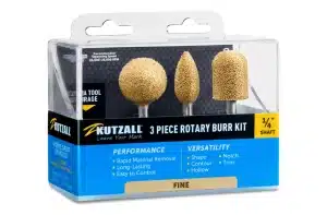 סט 3 כרסמים לפיסול בעץ ציר ״1/4 SHAFT, 3 PIECE FINE BURR KIT (S-1G, BN-34G, FL-12G)