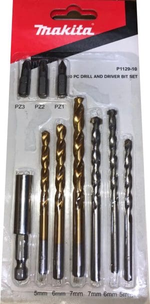 סט מקדחים וביטים 10 חלקים