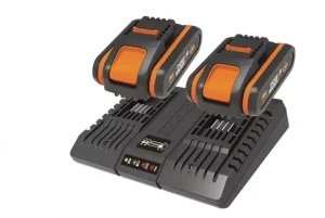 ערכת מטען כפול 20V כולל 2 סוללות 2Ah