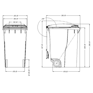 Alternative view of פח אשפה ירוק 240 ליטר
