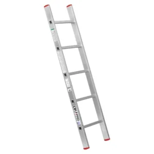 סולם אלומיניום נשען מקצועי 5 שלבים 164 ס"מ 3.70 ק"ג רוחב 42 ס"מ מרווח 30 ס"מ עומק 3.2 ס"מ עד 180 ק"ג