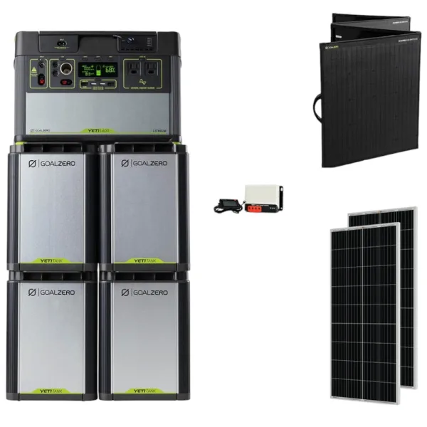 מערכת סולארית היברידית - קיבולת 6Kwh  - הספק 1.5Kw + פאנל סולארי 930w מקט YETI1000X6KWH930