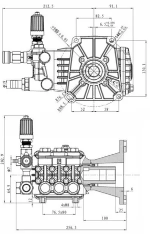 Alternative view of משאבה 250 באר 15 ליטר בדקה - נקבה למנוע בנזין 25.4 מ"מ + ווסת  - מנוע לא כלול