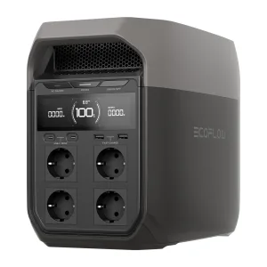 תחנת כוח ניידת DELTA 3 הספק 1.8-2.4kW קיבולת 0.1kWh  סולארי 0.5kW קבל מתנה EFP220WB+NE6665