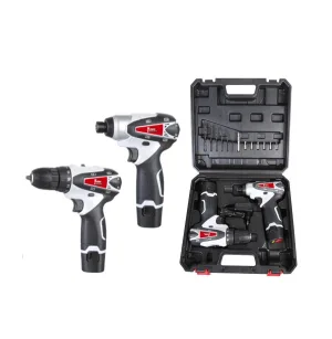 סט 2 כלים נטענים 12v מברגה אימפקט 120Nm ומברגה/מקדחה 2 סוללות 1.5Ah ומטען