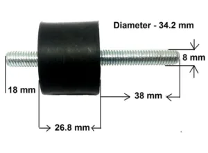 Alternative view of סט בולמי זעזועים + אומים זכר זכר לגנרטור - מארז 2 יח