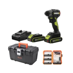 מברגת אימפקט נטענת 20v כולל 2 סוללות 2Ah ומטען + ארגז כלים "16 וסט ביטים מתנה