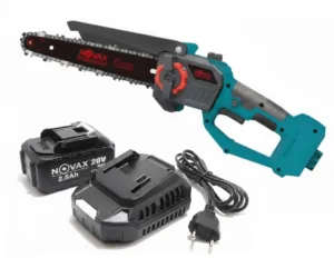 מסור שרשרת נטען 20v להב "8 מנוע Brushless כולל סוללה 2.0Ah ומטען (תואם לסוללות Makita 18v)