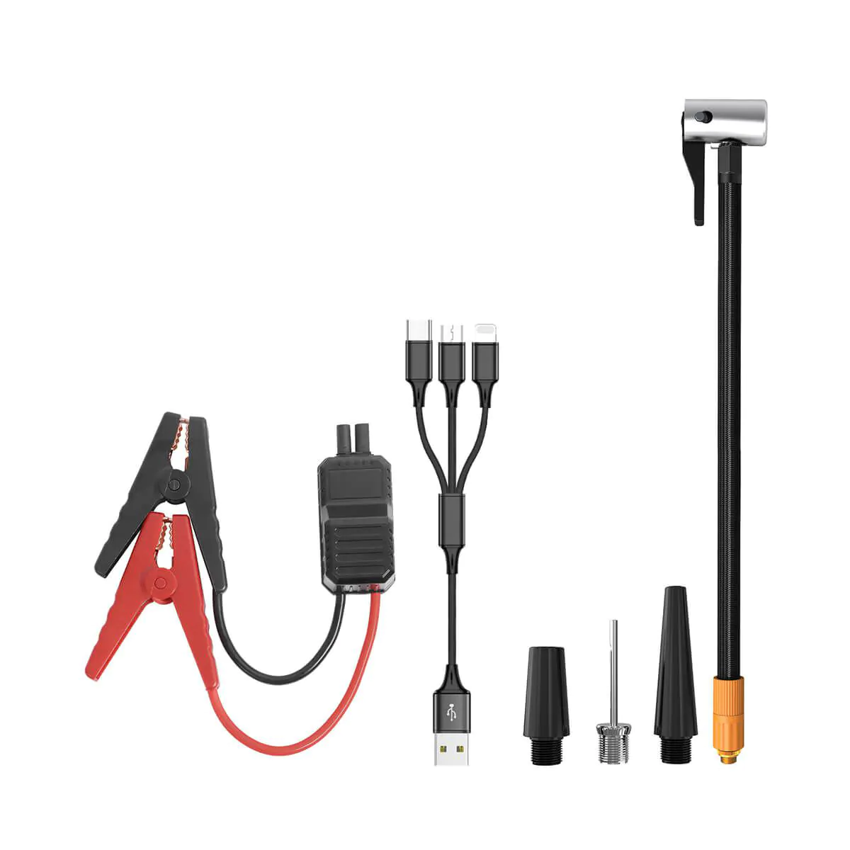 בוסטר התנעה לרכב 12V עם קומפרסור מובנה 8000mAh דגם BO16COM מבית GPT – תמונה 4