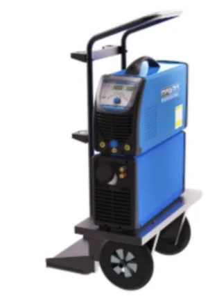 מכונת ריתוך ארגון תלת פאזי 270 אמפר משקל 15.1 ק״ג + עגלה וקירור מים