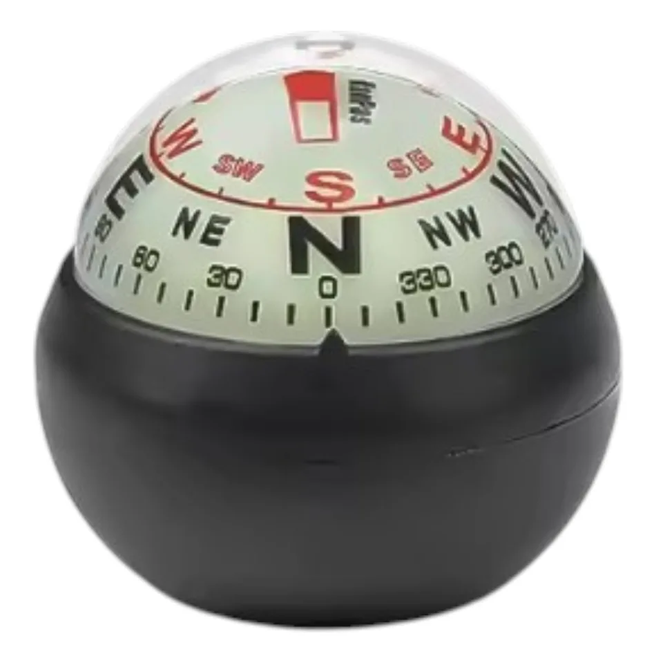 מצפן מגנטי מקצועי שולחני נייד 3x3x3 ס"מ - להגדרת קירות במבנה - לבדק בית - קיר צפוני / קיר דרומי וכדומה - זוהר בחושך