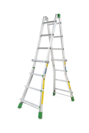 ⁦סולם אלומיניום טלסקופי 4x5 עד 5.12 מטרים תוצרת איטליה 15 ק"ג⁩ – תמונה ⁦3⁩