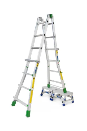 ⁦סולם אלומיניום טלסקופי 4x5 עד 5.12 מטרים תוצרת איטליה 15 ק"ג⁩ – תמונה ⁦4⁩