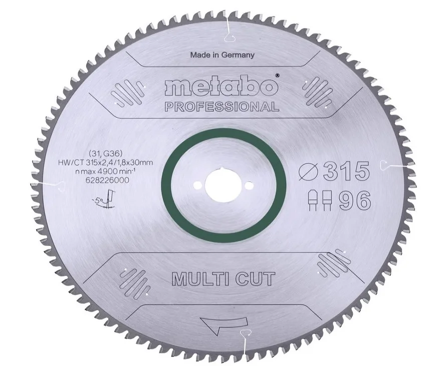 להב וידיה 315 מ"מ ״12 לאלומניום 96 שן למסור METABO KGS 315 Plus