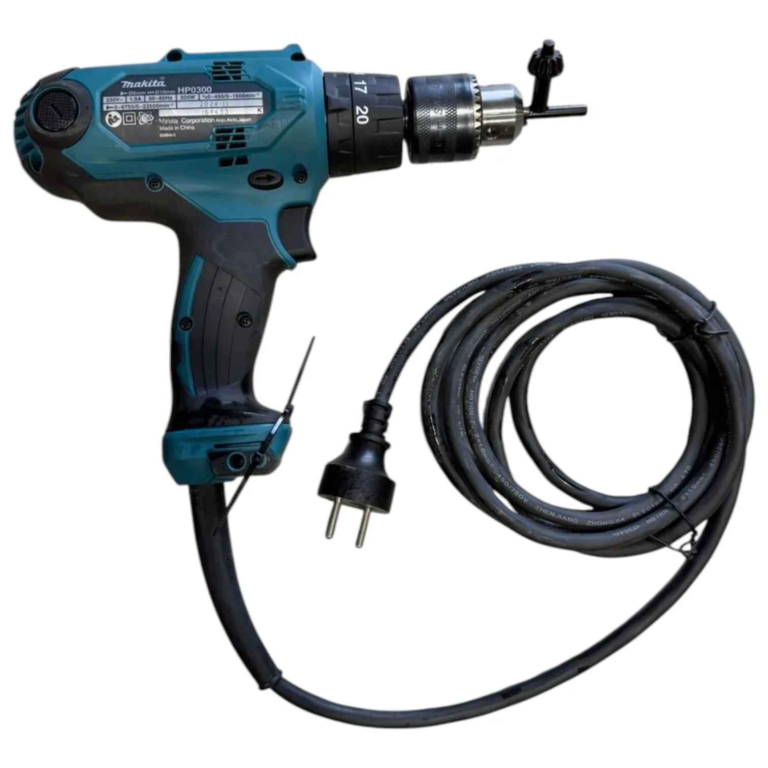 מברגה/ מקדחה רוטטת חשמלית 320W תפסנית ידנית Makita HP0300 - חדש מתצוגה ללא הקרטון