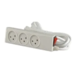 רב שקע 3 שקעים + כבל 1 מטר + מפסק 16A 230V 3500W MAX